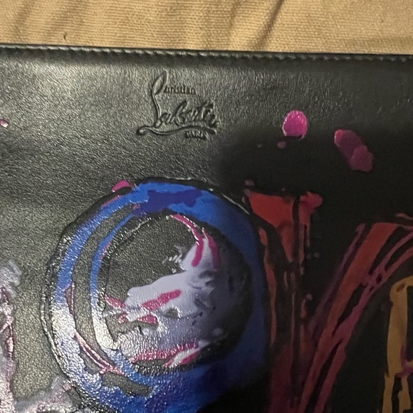 Christian Louboutin Multicolor 'Love' Black Clutch - Picture 4 of 14